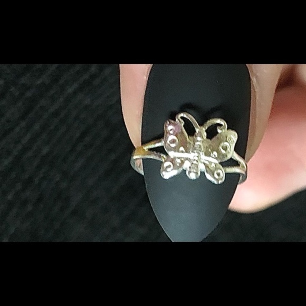 🛑925 Sterling Silver butterfly Toe Mid Knuckle Ring solid